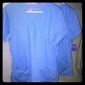 Ceil blue med nwt tags x2 scrub tops .Koi med